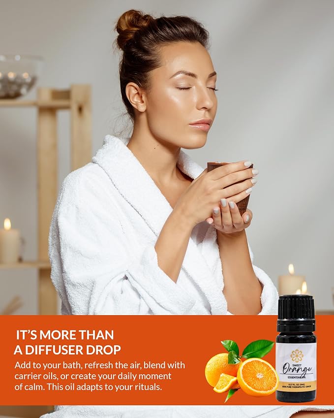 Essence Orange Essential Oil, 5 ml | Aromatherapy Oil for Diffusers & Personal Use | Natural Fragrance for Relaxation, Clarity & Wellness | Made in USA | Sweet & Refreshing Scent