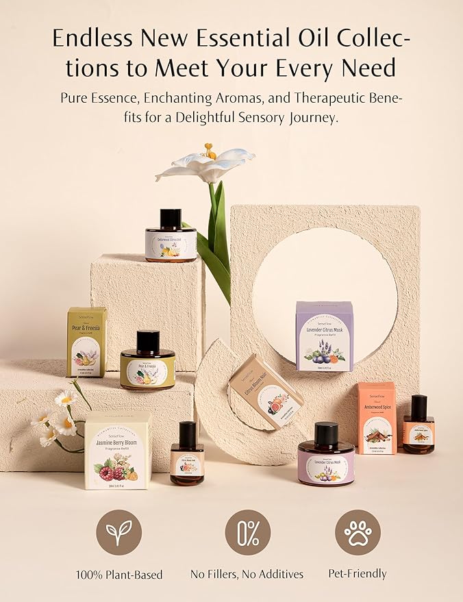 Essential Oil Refill 1.02oz/30ml for SF101/SF101S Waterless Aromatherapy Diffuser, Covers 1000 Sq Ft, 120-Day Natural Scent 1 Pack,Woodsy Reverie
