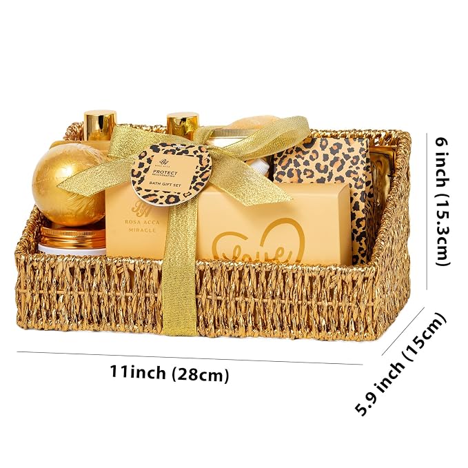 Gifts for Women, Gifts Basket for Women, 32 Pcs Honey & Almond Bath & Body Gift Basket, Hydrating Face Skin Care Gift Set, Self-Care Home Spa Basket Gift Set, Birthday, Christmas, Anniversary