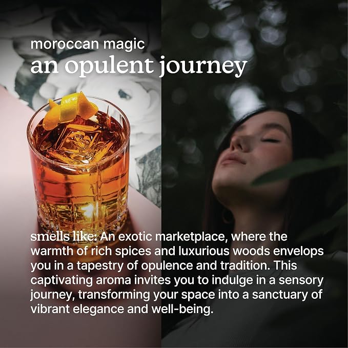 Homedics SereneScent Waterless Diffuser Oil Refill — Moroccan Magic (120ml). Clean, Safe, Warm & Exotic Home Fragrance. Compatible with SereneScent Diffusers. Easy Twist Plug & Play