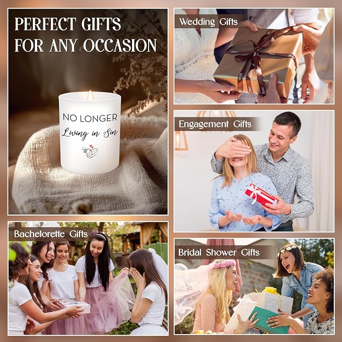 GAUDORA Engagement Gifts for Couples - Long Lasting Vanilla Lavender Candle 10 oz - Funny Wedding Gifts for Newly Engaged Couples, Bridal Gift for Women, Bridal Shower Gift Ideas