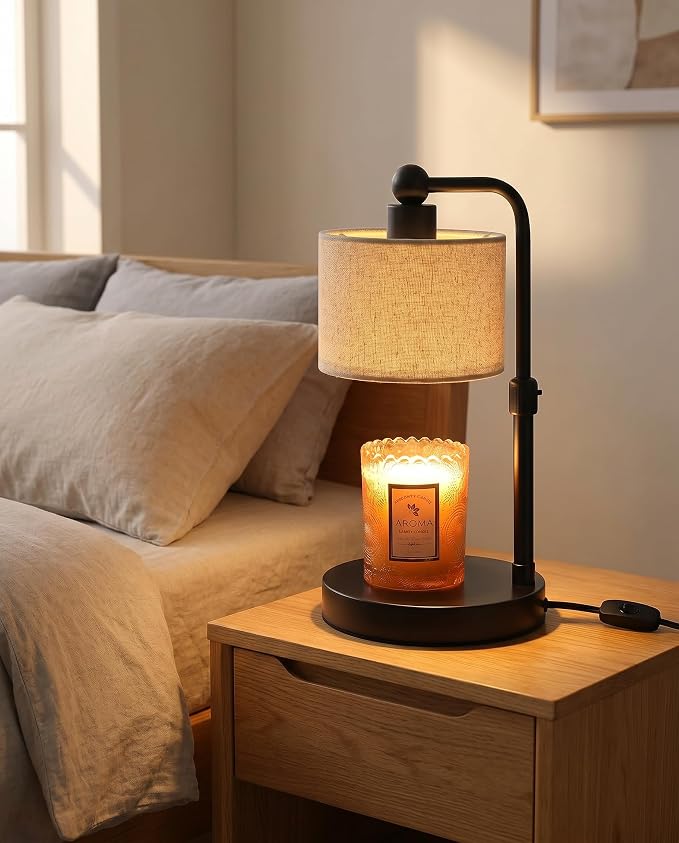 Candle Warmer Lamp with Timer, Height Adjustable Electric Candle Warmer Lamp with 2 Bulbs, House Warming Gifts, Vintage Bedroom Decor Compatible with Various Candles, Valentine Gifts, Birthday Gifts