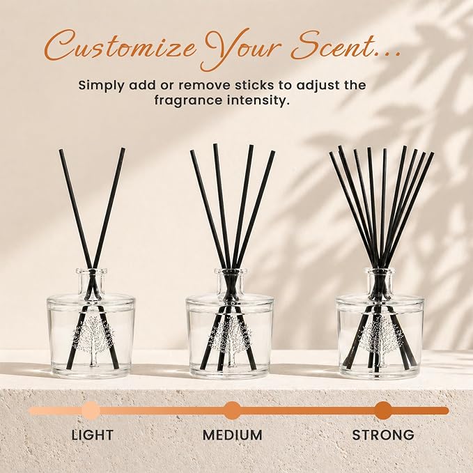 Wavertree & London Natural Persimmon & Red Currant Scented Reed Diffuser - Long Lasting Aromatherapy Air Freshener with Sticks | 250ml Glass Bottle, 6 Months Scent Life