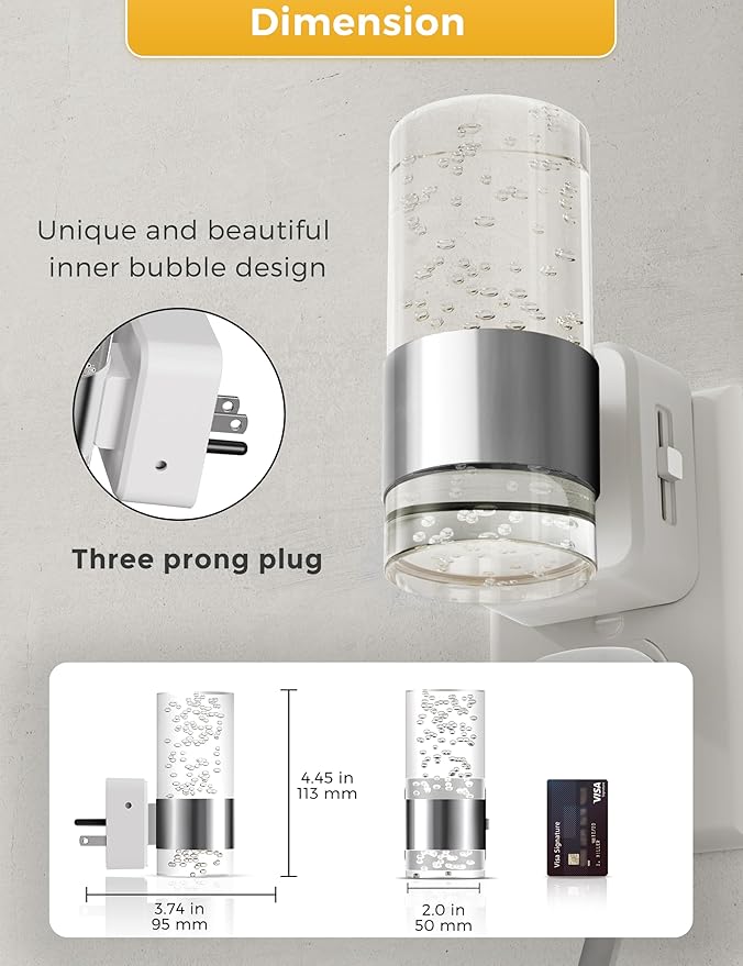 L LOHAS LED Night Light, Plug in Night Light with Auto Light Sensor[2-Pack], Brightness Adjustable with Daylight White 5000K, Wall Sconce-Style Design Nightlight for Bathroom, Hallway, Enterway