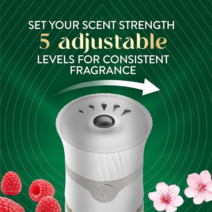 Air Wick Plug-In Scented Oil Refills, 4 Count, Cherry Blossom & Raspberry, Air Fresheners, Essential Oils