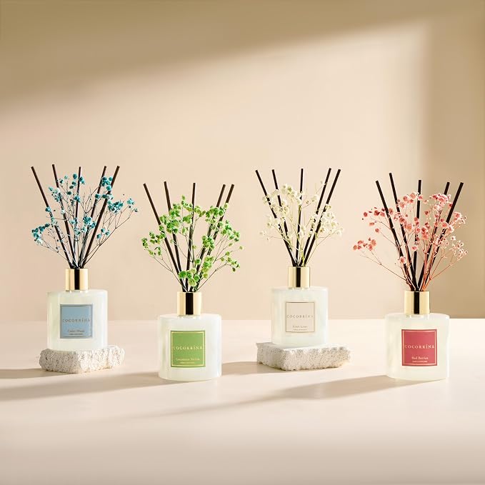 COCORRÍNA Reed Diffuser - Coconut Beach 6.7 fl oz Reed Diffuser with Sticks, Home Bedrrom Bathroom Shelf Decor