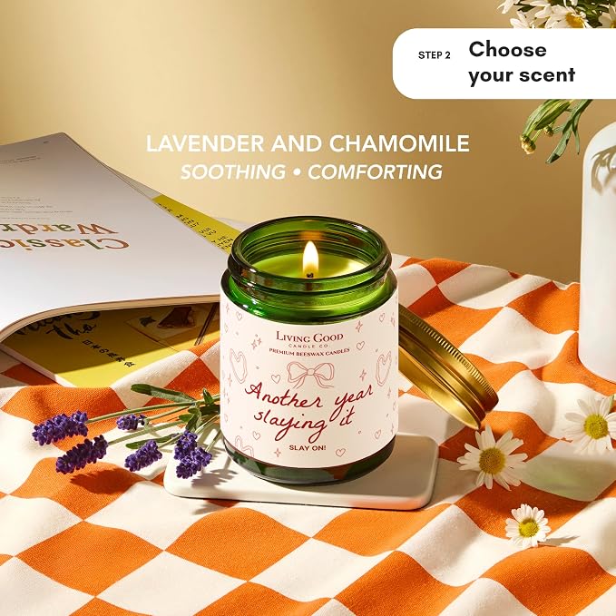 Personalized Message Pure Beeswax Candle for Her & Him - 3 Scent Choices: Palo Santo - Coastal Breeze - Tranquility - Non-Toxic & Pet Friendly - Gift for Wife Girlfriend Mom Dad - 5.5 OZ