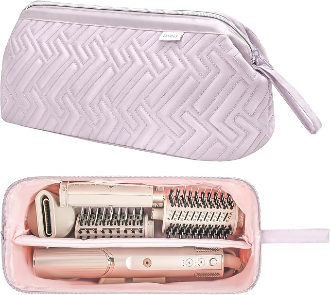 Leudes Hair Tools Travel Bag for Shark Flexstyle Carrying Case Portable Shark Hair Air Wrap Dryer Case Waterproof Dustproof Flat Curling Iron Travel Organizer (Lavender Violet)