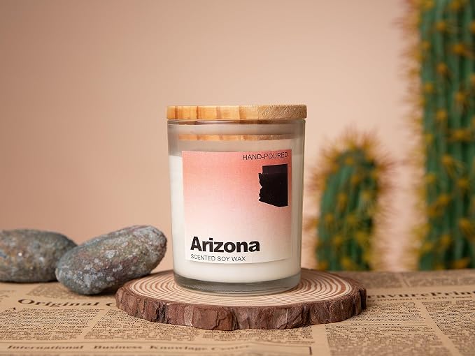 Arizona Gifts, Arizona Souvenirs & Gifts, Home Sick Jasmine Scented Candle, Natural Soy Wax & Natural Essential Oils