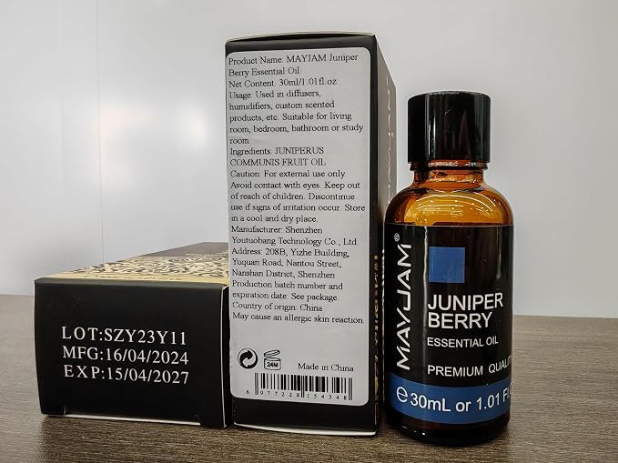 Juniper Berry Essential Oil 30ML/ 1.01FL.OZ, MAYJAM Pure Juniper Berry Oil for Massage, Diffuser, Soap Making, Long Lasting Scents