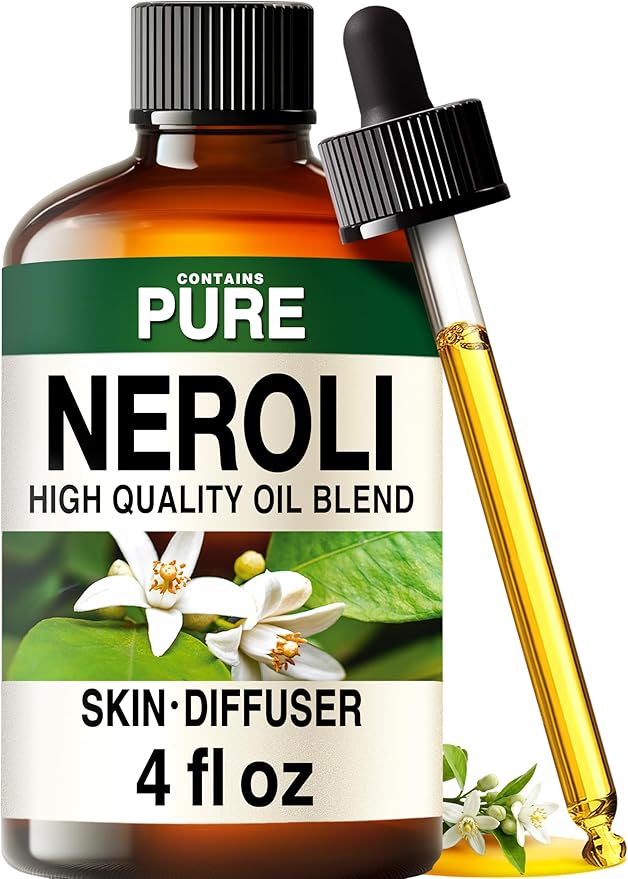 100% Pure Neroli Oil - 4 Fl Oz Neroli Essential Oil for Hair, Skin, Diffuser, Aromatherapy & DIY Soap Making Scent