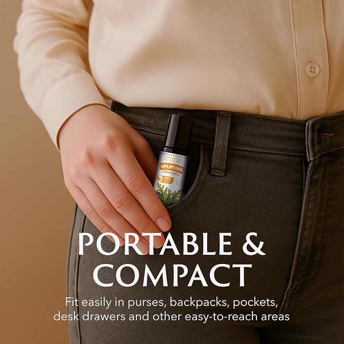 Mine Citronella Oil Roll On - 100% Natural Citronella Essential Oil for Skin, Roller for Outdoor Camping, Hiking, Picnics, Travel