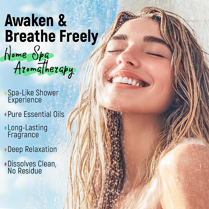 Shower Steamers Aromatherapy & Sport, 100% Pure Natural Essential Oils, Energy Refresh & Invigorating, Relaxing, Spa & Birthday Gifts for Women & Men, Self Care – Spearmint & Peppermint, 4 Pack