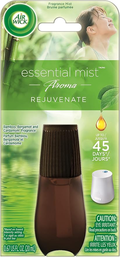 Air Wick Essential Mist Refill, 1 ct, Rejuvenate, Essential Oils Diffuser, Air Freshener, Aroma