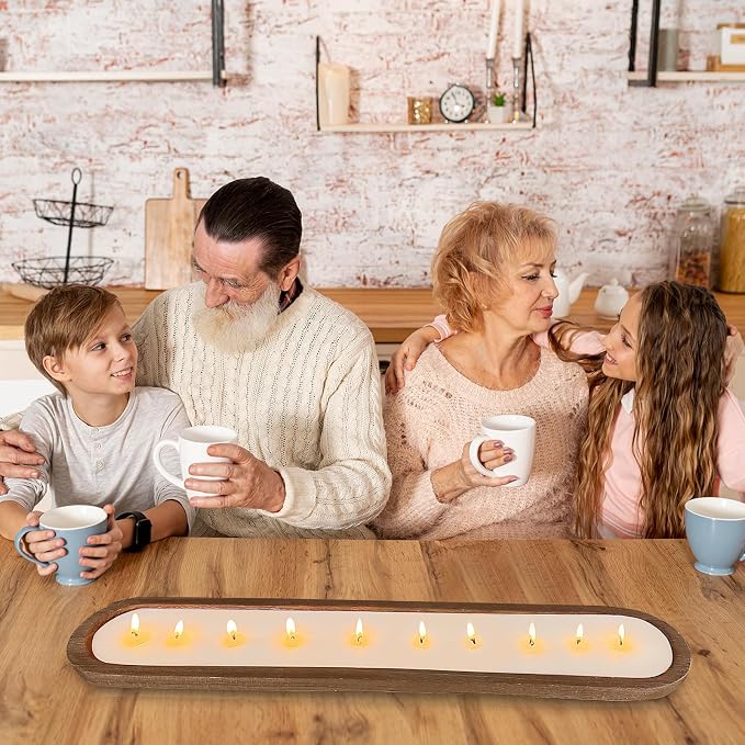 Aromatherapy Candle, SEVEYEE Vanilla Candle 10wicks 30inch, Large Wooden Bowl Candles for Women,Girl Birthday Gift,40 Once