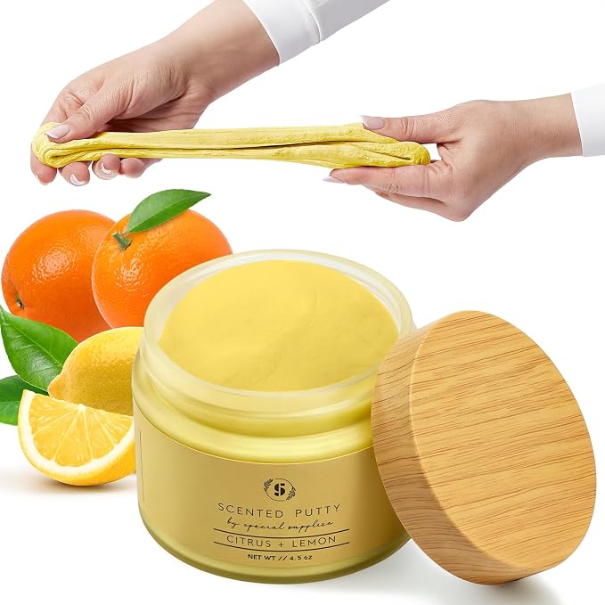Special Supplies Scented Therapy Putty Dough - Infused with Pure Essential Oils for Aromatherapy and Meditation- Relaxation Gifts for Kids and Adults - Non-Stick (Citrus + Lemon (4.5 oz))