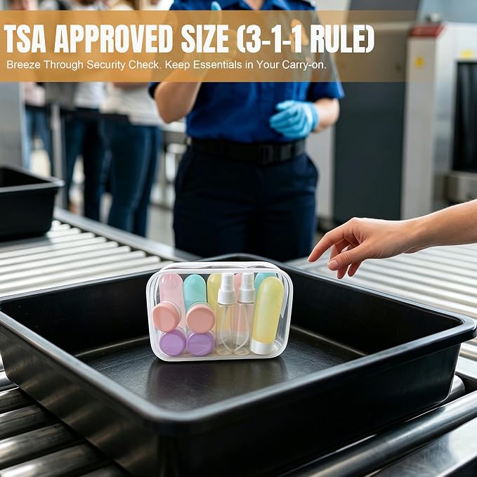 DEWSENSI 20 Pack Travel Bottles Set for Toiletries TSA Approved, Leak Proof Travel Size Containers Kit Portable Refillable Travel Accessories for Shampoo Conditioner Lotion Liquids