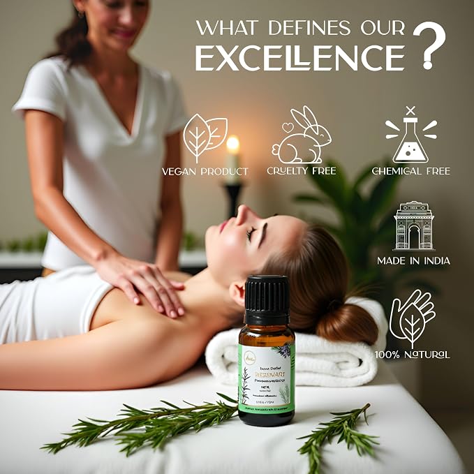 My ACE Rosemary Essential Oil 0.33 Fl Oz - Pure & Natural - Premium Grade for Aromatherapy, Diffuser, Skin, Hair, Massage, Candle & Soap Making, Home - Glass Bottle with Dropper - Long Lasting Scent