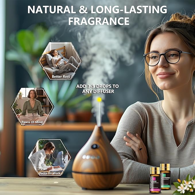 MAYJAM Tea Tree 20 Pcs Pure Essential Oil Gift Set, for Diffuser, Humidifiers, Skin Care, Massage, Fragrance Oil Scent for DIY Candle and Soap Making, Gift for Friend (5ML)