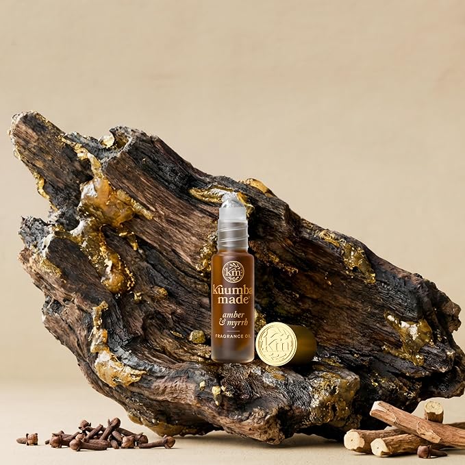 Kuumba Made Amber & Myrrh Fragrance Oil, Long-Lasting Scented Oil Perfume Roller, Vegan, Alcohol-Free, 0.15 Fl Oz