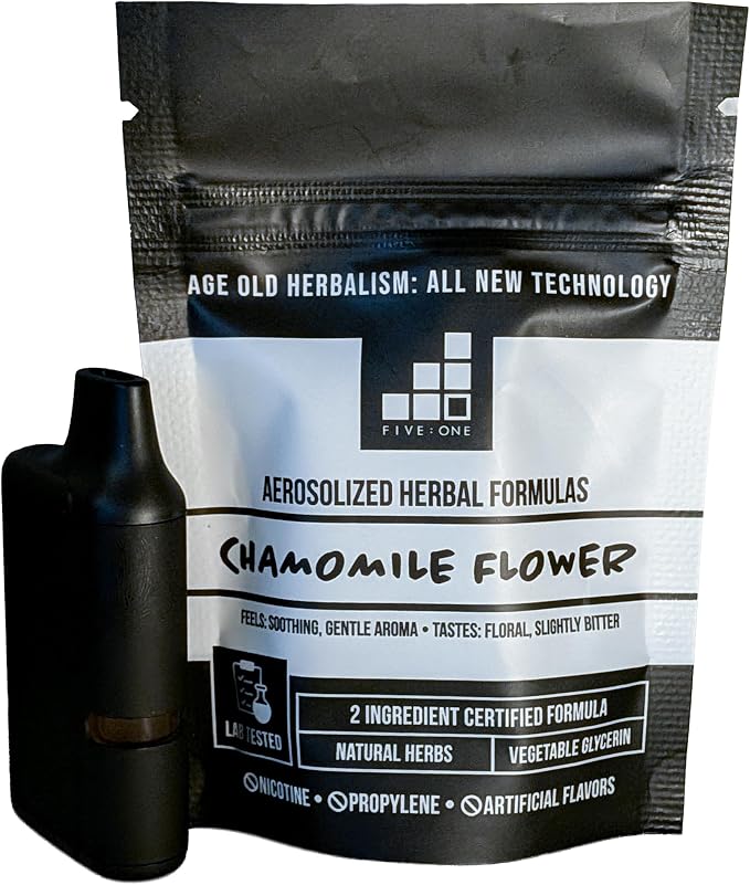 5:1 Formulas Chamomile Organic Aromatherapy Diffuser - Non-Nicotine Lab-Tested Essential Herbal Personal Diffuser with Vegetable Glycerin