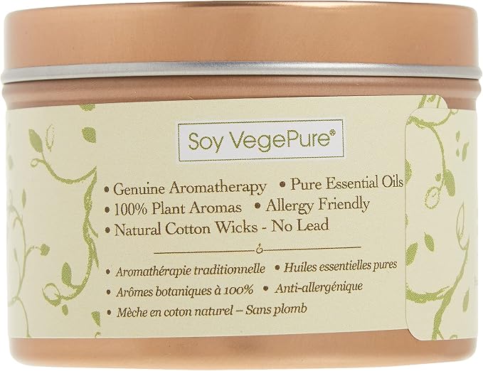 Aroma Naturals Tin Candle with Patchouli and Frankincense Essential Oil Natural Soy Scented, Meditation, 2 Count (Pack of 3)