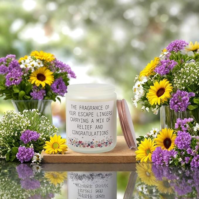 Lavender Escape Scented Candle, 8oz Jar, 50 Hour Burn time, Cotton Wick Relaxing Aromatherapy Gift for Women, Men, Graduates, New Moms & Stress Relief
