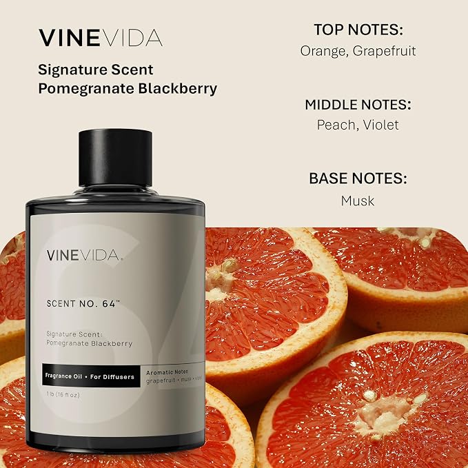 VINEVIDA [16 Fl Oz] NO. 64 Fragrance Oil for Cold Air Diffusers, Essential Oils for Diffuser Oil Refill & Air Freshener Room Spray