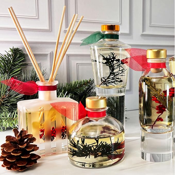 Reed Diffuser Set, PURIFY Rosewater Scented Oil Diffuser with Sticks, Home Fragrance Accessories for Bathroom Shelf Decor, Aroma Diffusers for Home or Office Desk, USA Made