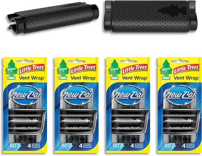 LITTLE TREES Car Air Freshener | Vent Wrap Provides Long Lasting Scent, Invisibly Fresh | New Car Scent, 16 Air Fresheners