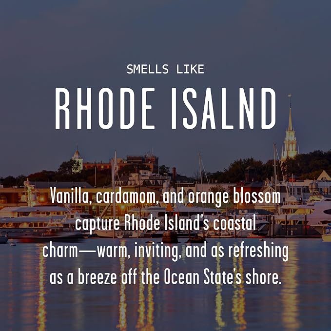 Rhode Island Gifts, Rhode Island Decor for Home - 'There's No Place Like Rhode Island Candle, w/Vanilla, Cardamon & Orange I Rhode Island Souvenirs State Gifts I 9oz Jar, 50Hr Burn, USA Made