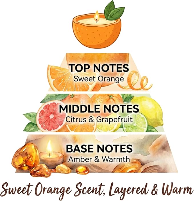 Orange Scented Candle – 4.23 oz (120g) Natural Soy Wax, 30-Hour Clean Burn, Orange-Shaped Ceramic Jar, Home Fragrance & Thoughtful Gift for Home