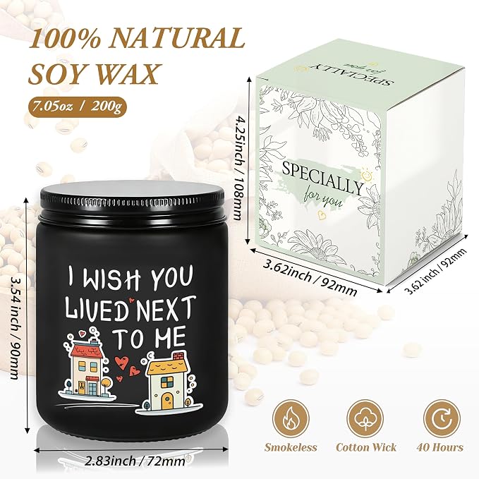Birthday Gifts for Women, Christmas Anniversary Valentine's Day Wedding Gift for Her, Romantic Present for Girlfriend, Mom, Sisters, Wife, Daughter, Friend, Funny Lavender Scented Candle - Black