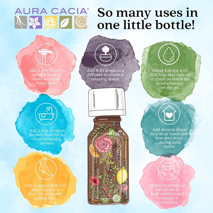 Aura Cacia 100% Pure Lavender Essential Oil | GC/MS Tested for Purity | 60 ml (2 fl. oz.) | Lavandula angustifolia