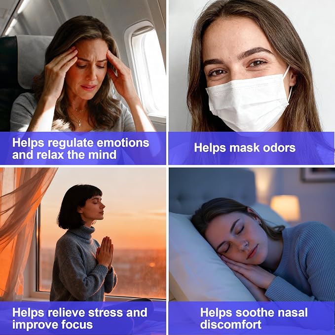 Peppermint Aromatherapy Nose Clip, Soft Wearable Fragrance Accessory, Hands-Free Clip-On Scent Product for Driving, Work and Study, Discreet Personal Aroma(2pack)