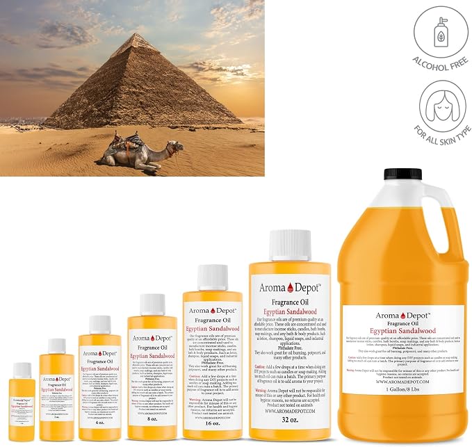 Egyptian Sandalwood Fragrance Oil 30 ml. Perfume Skin Oil, Scented Oil, is Great for Candles, Bath Bombs, Body Butters, Creams & Lotions. Few Drops in The Diffuser, Burners, or Warmers.