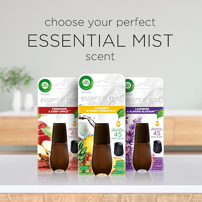 Air Wick Essential Mist Refill,Linen & Petals,Air Freshener,Essential Oils,(Pack of 6)