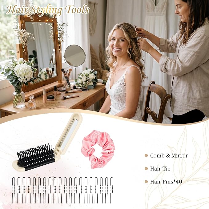 Bridal Wedding Emergency Kit Women's Wedding Emergency Kit for Bride Wedding Day Survival Set 30+ Daily Travel Essential Items with Makeup Bag