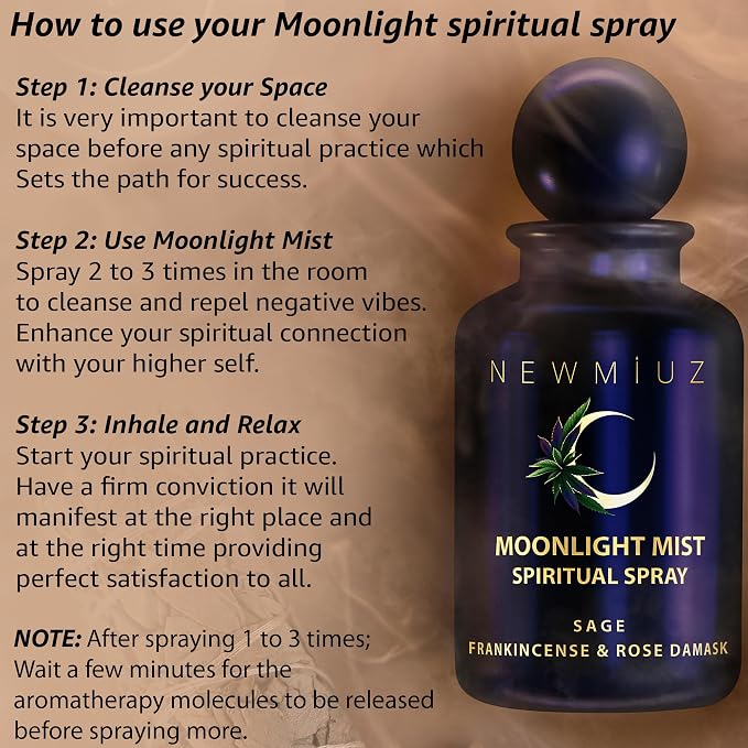 Clearing Sage Smudge Spray Mist Spiritual Aromatherapy for Stress Relief Success Prosperity Frankincense Rose Natural Essential Oils Destress Gift