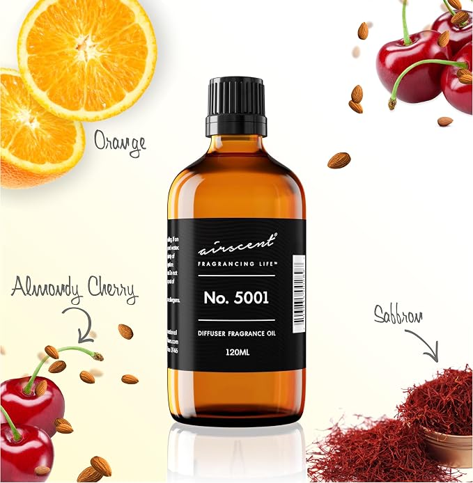 AirScent Bac. Rouge Inspired Diffuser Oil - Perfume Dupe - Premium Fragrance Oil No. 5001 for Ultrasonic and Waterless Diffusers and Crafting - 120 mL, 4 fl oz Glass Dropper Bottle