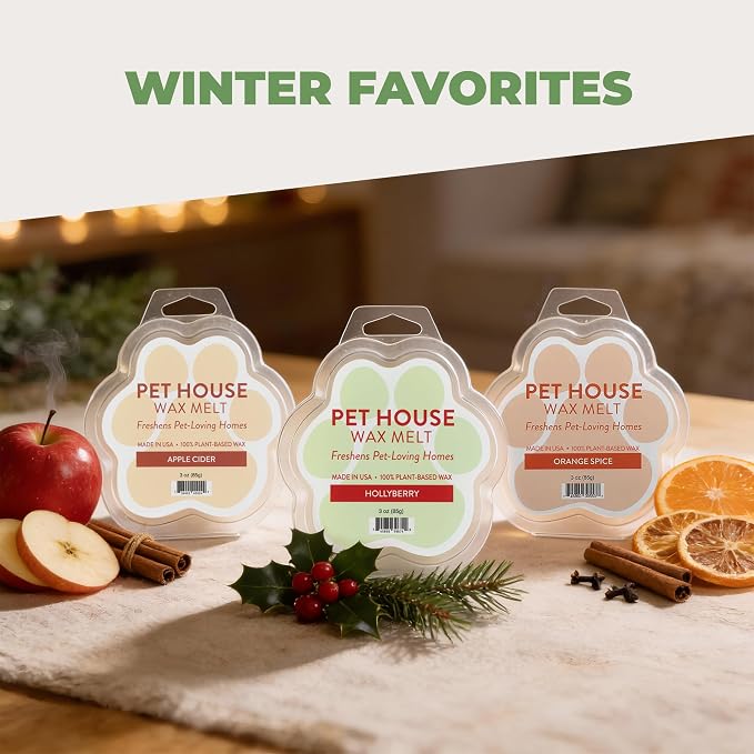 One Fur All Pet House Spring and Summer Wax Melts for Pet Odor, Natural, Plant Based Soy Wax Melts, Long Lasting Fragrance for Fresh Smelling Homes, Juicy Melon
