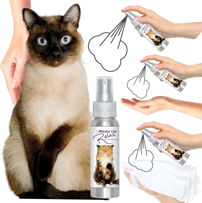 The Blissful Cat Relax Aromatherapy Spray for Your Cat's Anxiety, 2.67-Ounce