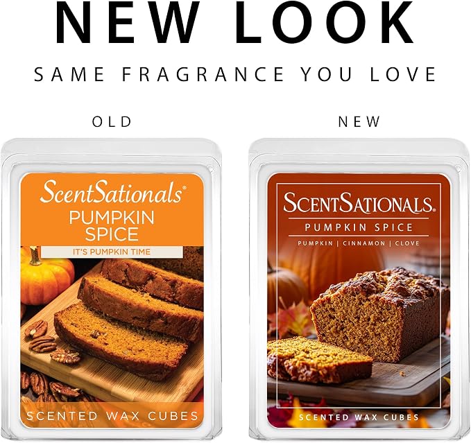 ScentSationals Pumpkin Spice Scented Wax Melts - Pumpkin, Cinnamon, & Clove, 10oz (24 Cubes)