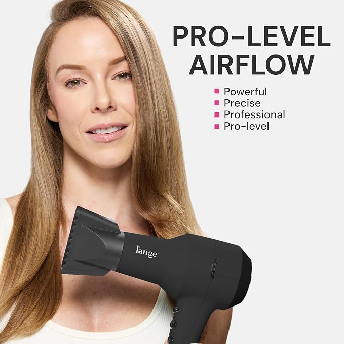 L'ANGE HAIR PowerStyle Turbo Ionic Hair Dryer | 1875 Watt Professional Blow Dryer with Diffuser & Concentrator | Multiple Heat & Speed Settings for Fast Drying | Salon-Grade Styling Tools, Black