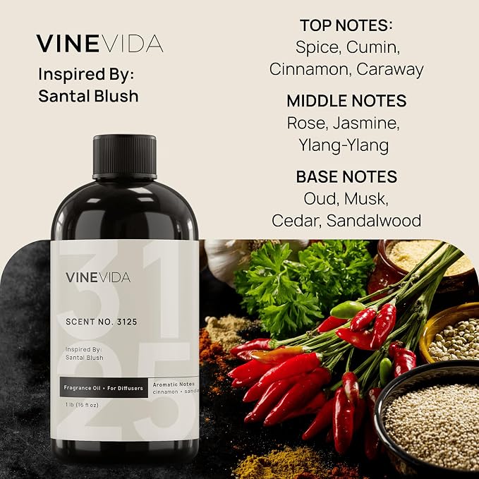 VINEVIDA [16 Oz] Inspired by: Santal Blush; Diffuser Oil Refill | Premium Scent Diffuser Oil for Home | Non-Toxic Fragrance