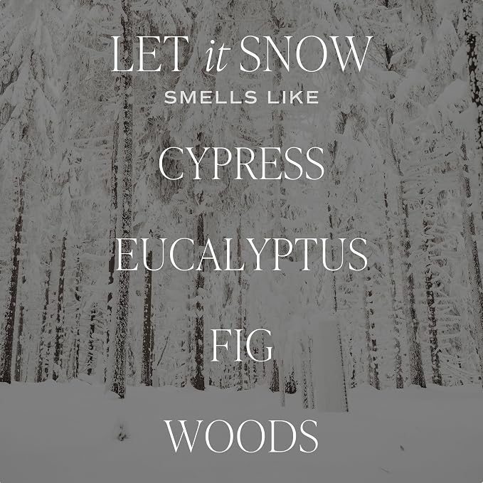 Sweet Water Decor Let it Snow Christmas Scented Candles - Christmas Stocking Stuffers Soy Candles with Cypress Scent - Christmas Candles with 40 Hours Burn Time - 9Oz Black Lid Amber Jar Wax Candles