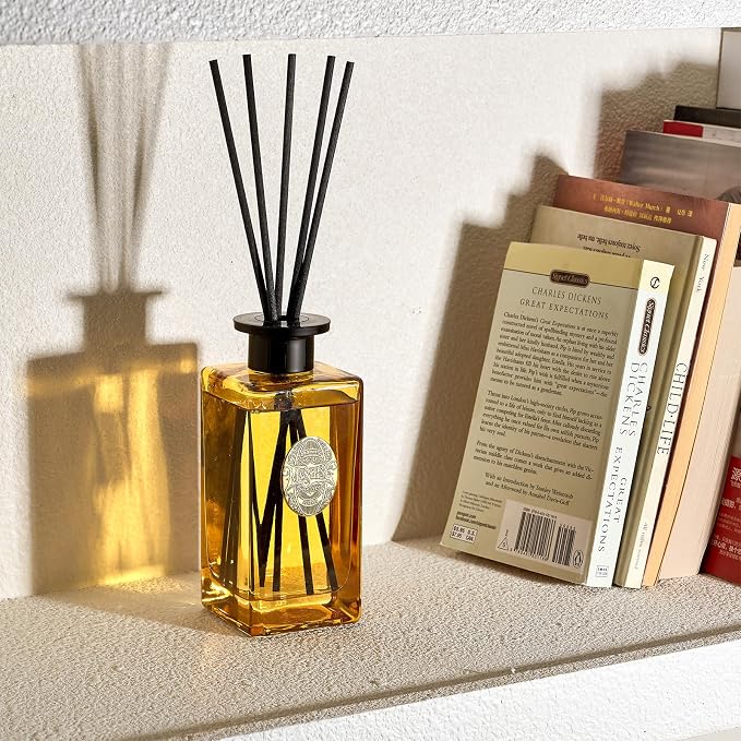 M&SENSE 10.14 oz Large Reed Diffuser Set | New Home Scent Oil Diffuser with Sticks | Hotel Collection Non-Toxic Essential Oil |for Bedroom Bathroom Living Room