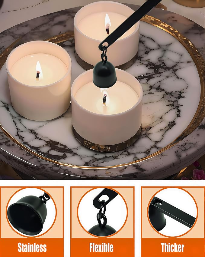 YOUTUOY 5 in1 Candle Accessory Set with Rechargeable Candle Lighter, Candle Wick Trimmer, Candle Wick Snuffer, Candle Wick Dipper, Storage Tray Plate, Candle Care Kit (Matte Black)