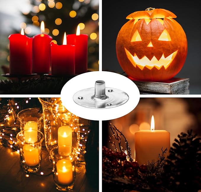 VViViD Candle Wick Base 260 pcs, DIY Candle Making Metal Sustainer Tabs, in A Wax Melting Bag