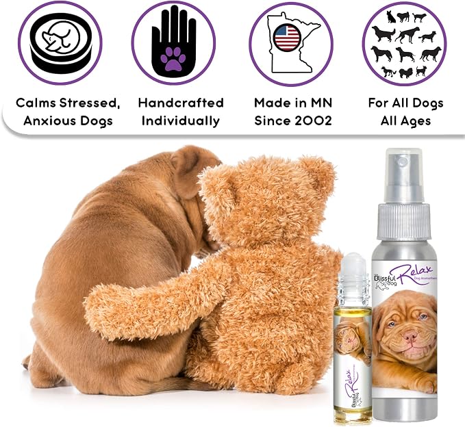 The Blissful Dog Douge de Bourdeaux Relax Roll-ON Aromatherapy for Dogs - Anxiety Relief for Dogs